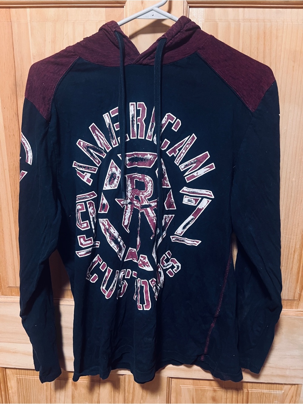 Route 66 Men’s Navy and Burgundy Crewneck Hoodie